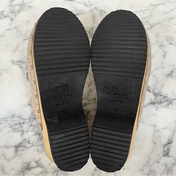 M Gemi Clogs Greta Croco Printed Leather Stone Woman’s Size 41 U.S 10 - Picture 12 of 14